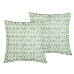 Zestaw 2 poduszek dekoracyjnych PRUNUS 45 x 45 cm Zielony Wzór abstrakcyjny Lumarko!