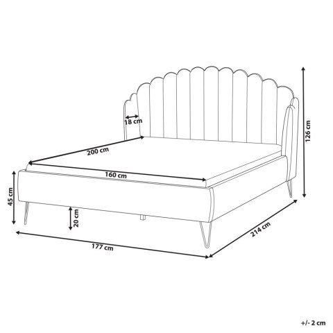 Łóżko AMBILLOU 160 x 200 cm Jasnobeżowy