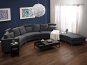 Sofa półokrągła 7-osobowa modułowa szara ROTUNDE Lumarko!