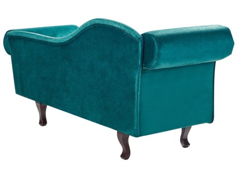 Szezlong welurowy lewostronny zielony LATTES II