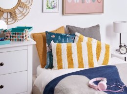 Zestaw 2 poduszek dekoracyjnych HELIANTHUS Bawełna 30 x 50 cm Biały W paski Lumarko!
