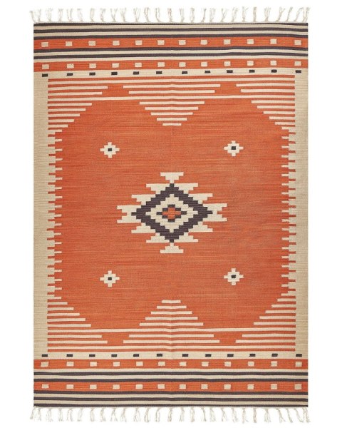 Dywan bawełniany kilim 200 x 300 cm pomarańczowy GAVAR