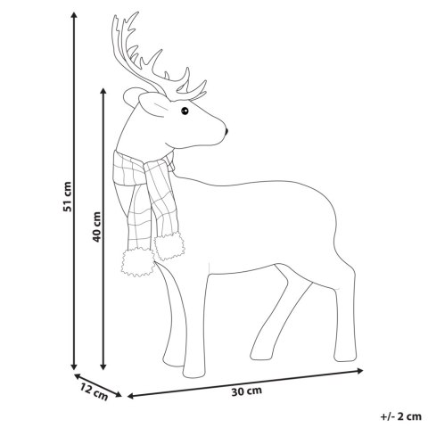 Figurka dekoracyjna renifer 51 cm biała MUSTOLA