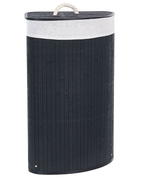 Kosz bambusowy z pokrywą czarny MATARA