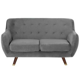 Sofa 2-osobowa welurowa szara BODO Lumarko!
