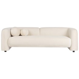 Sofa trzyosobowa welurowa złamana biel LEIREN Lumarko!