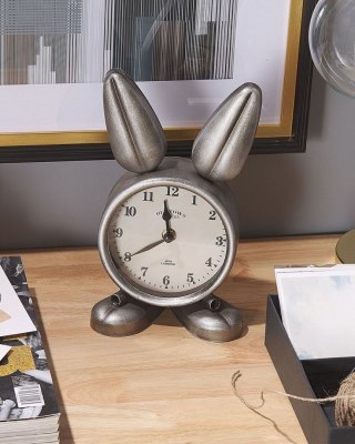 Zegar biurkowy THUSIS 15 cm Metal Srebrny