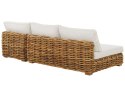 Zestaw ogrodowy ze stolikiem dla 4 osób VARALLO Prawostronny Modułowy Rattan Naturalny Lumarko!