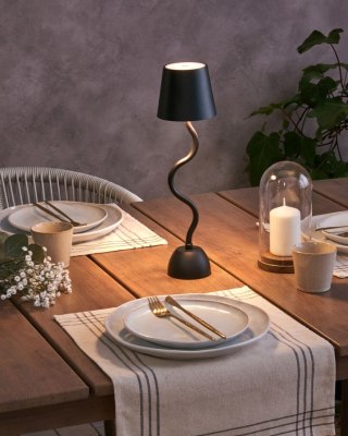 Bezprzewodowa lampa stołowa LED VOUGA Ze ściemniaczem Metal Czarny