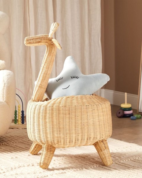 Kosz pleciony żyrafa rattanowy jasny HAINAN
