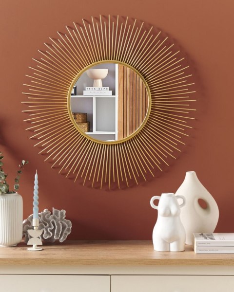 Lustro ścienne CILLY 80 cm 80 cm Metal Złoty