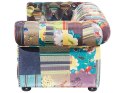 Sofa 3-osobowa patchworkowa zielono-żółta CHESTERFIELD Lumarko!