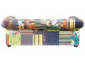 Sofa 3-osobowa patchworkowa zielono-żółta CHESTERFIELD Lumarko!