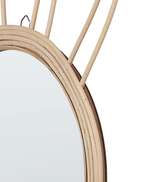Lustro ścienne GOLONG 26 cm 45 cm Rattan Naturalny