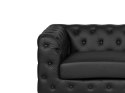 Sofa 2-osobowa ekoskóra czarna VISSLAND Lumarko!