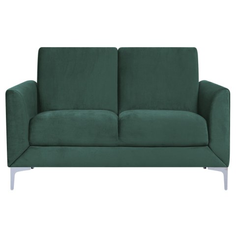 Sofa 2-osobowa welurowa zielona FENES Lumarko!