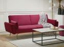 Sofa rozkładana welurowa burgundowa EINA Lumarko!