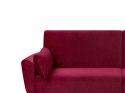 Sofa rozkładana welurowa burgundowa EINA Lumarko!
