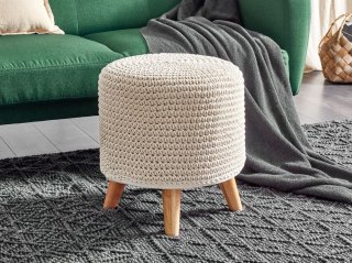 Stołek bawełniany makrama beżowy MARDAN