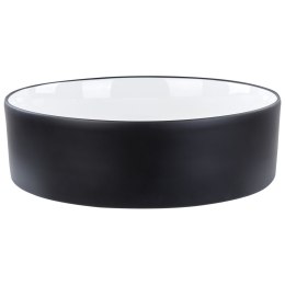 Umywalka nablatowa ceramiczna ⌀ 40 cm biała z czarnym TEBAR Lumarko!