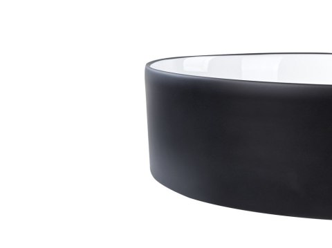 Umywalka nablatowa ceramiczna ⌀ 40 cm biała z czarnym TEBAR