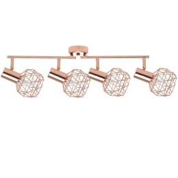 Lampa spot 4-punktowa CHENAB Regulowana Metal Miedziany Lumarko!