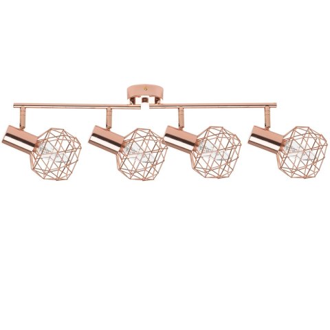 Lampa spot 4-punktowa CHENAB Regulowana Metal Miedziany Lumarko!