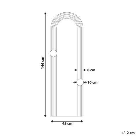 Lustro ścienne AJAIN 45 cm 146 cm Metal Czarny