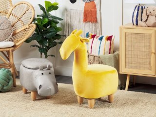 Pufa zwierzak ze schowkiem ekoskóra jasnoszara HIPPO
