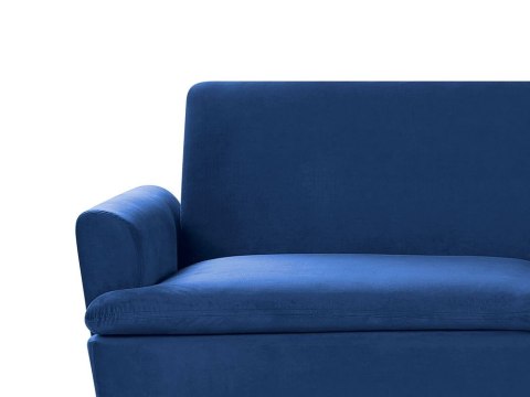 Sofa rozkładana welurowa niebieska VETTRE
