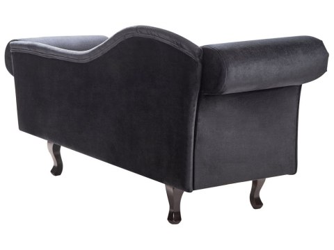 Szezlong welurowy lewostronny czarny LATTES II