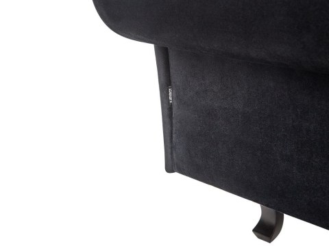 Szezlong welurowy lewostronny czarny LATTES II