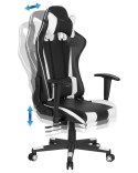 Krzesło biurowe regulowane ekoskóra czarno-białe GAMER Lumarko!
