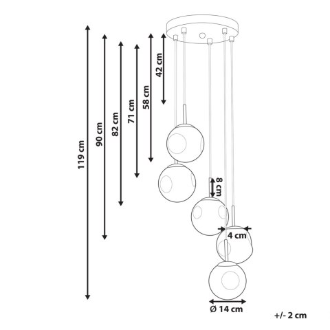 Lampa wisząca RALFES Szkło Mosiężny