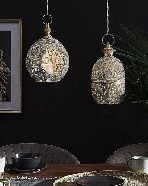 Lampion metalowy 33 cm złoty LAESO