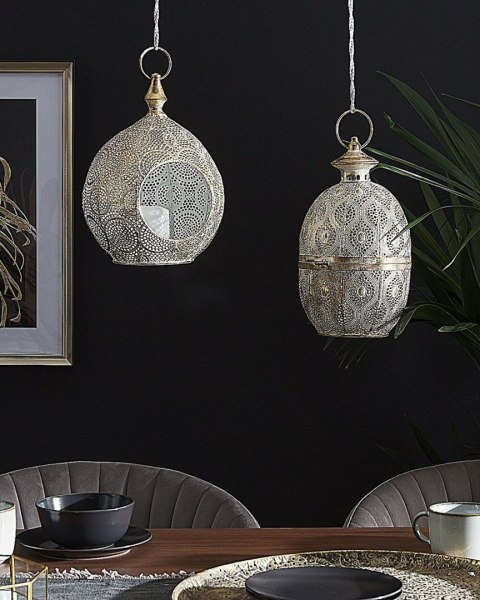 Lampion metalowy 33 cm złoty LAESO