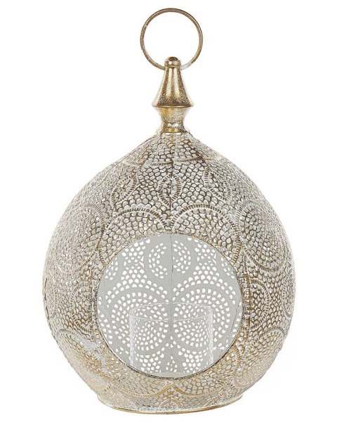Lampion metalowy 33 cm złoty LAESO