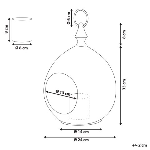 Lampion metalowy 33 cm złoty LAESO
