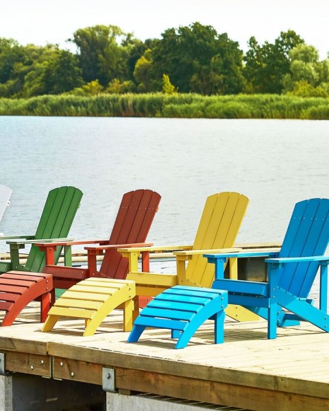 Podnóżek ogrodowy ADIRONDACK Czerwony