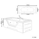 Wanna z hydromasażem 170 x 80 cm biała GRENADA Lumarko!