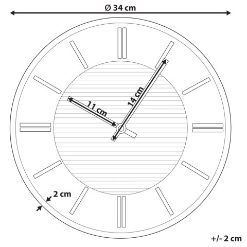 Zegar ścienny DAROCA 34 cm Czarny