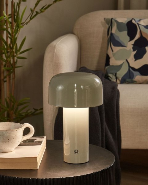 Bezprzewodowa lampa stołowa LED BESOS Ze ściemniaczem Metal Szary