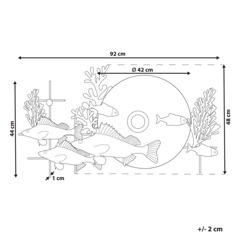 Dekoracja ścienna Ryba BARIUM Metal Niebieski 48 cm