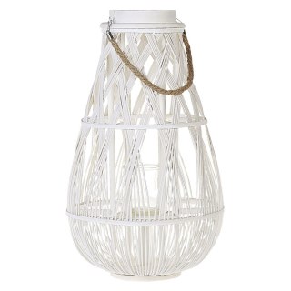 Lampion drewniany 56 cm biały TONGA