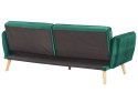 Sofa rozkładana welurowa ciemnozielona BARDU Lumarko!