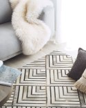 Dywan patchwork skórzany 140 x 200 cm beżowy TEKIR Lumarko!