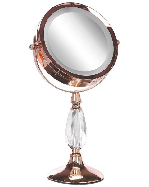 Lusterko kosmetyczne LED MAURY Różowe złoto