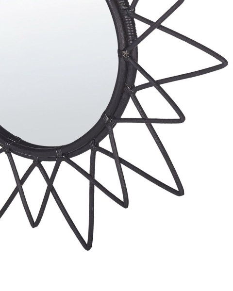 Lustro ścienne AROEK 61 cm 61 cm Rattan Czarny
