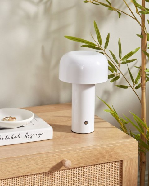 Bezprzewodowa lampa stołowa LED BESOS Ze ściemniaczem Metal Biały