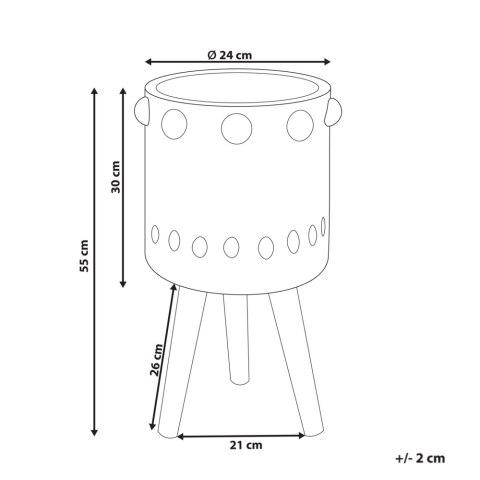 Doniczka na nóżkach BRUNNERA Ceramika 24 cm Grafitowy